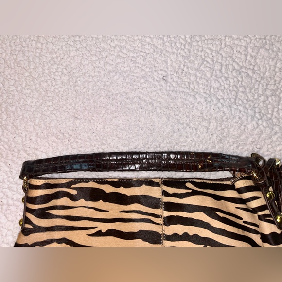 Cynthia Rowley Authentic NWT Pony Hair Animal Print w/ Leather Trim Shoulder Bag - Picture 5 of 11
